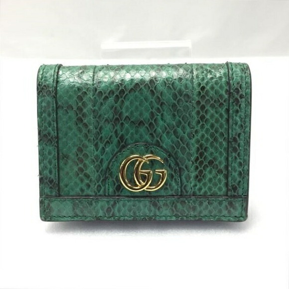 Gucci Green Python Bag Gucci | Bags | Gucci Gg Marmont Python Bi Fold Wallet Green Compact Bag ...